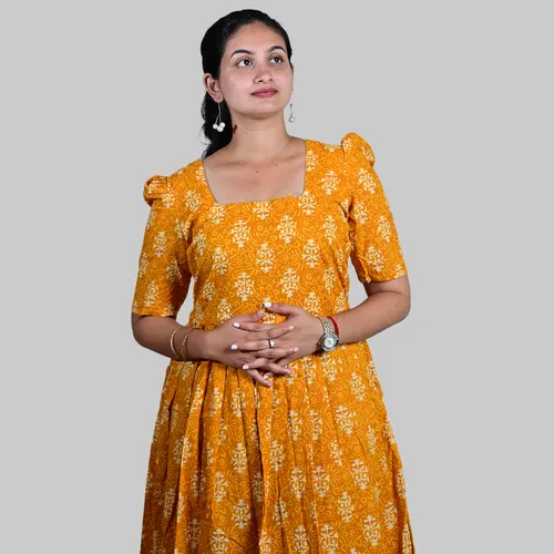 yellow layer kurti